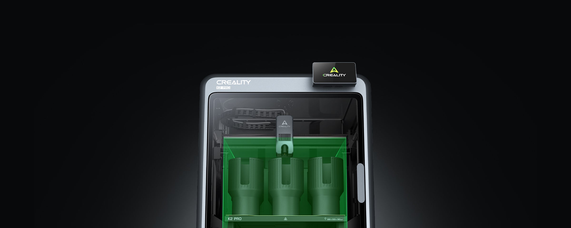 Область друку Creality K2 Pro 300×300×300 мм